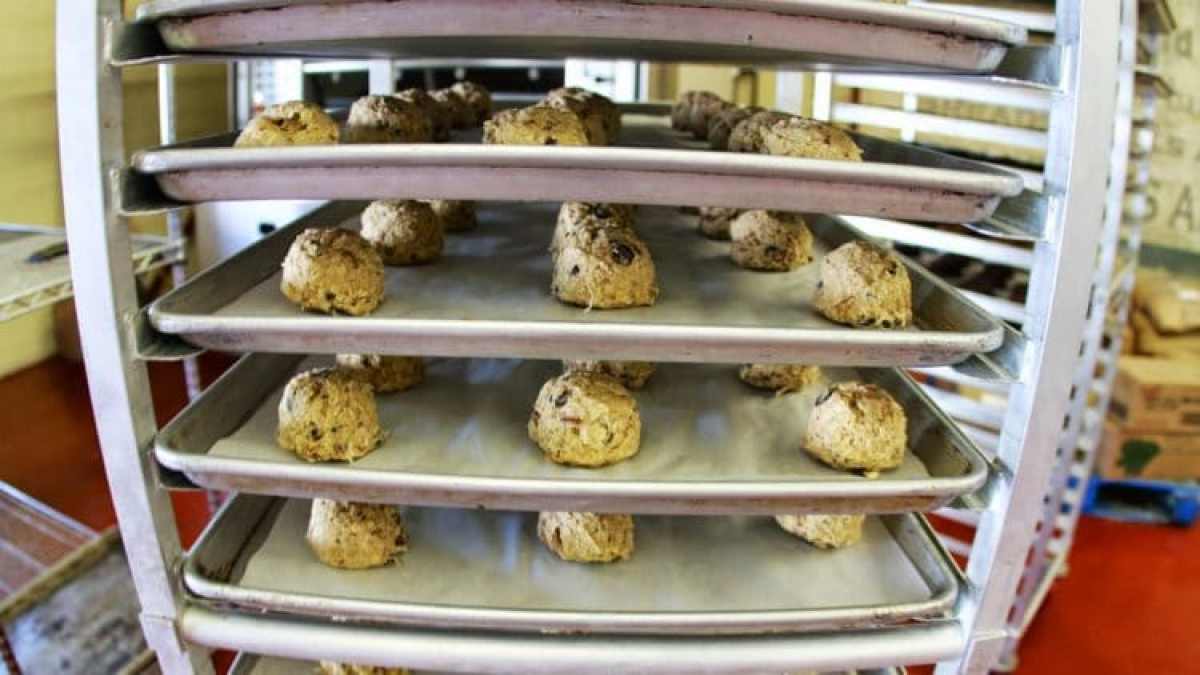 a bunch of food on a tray